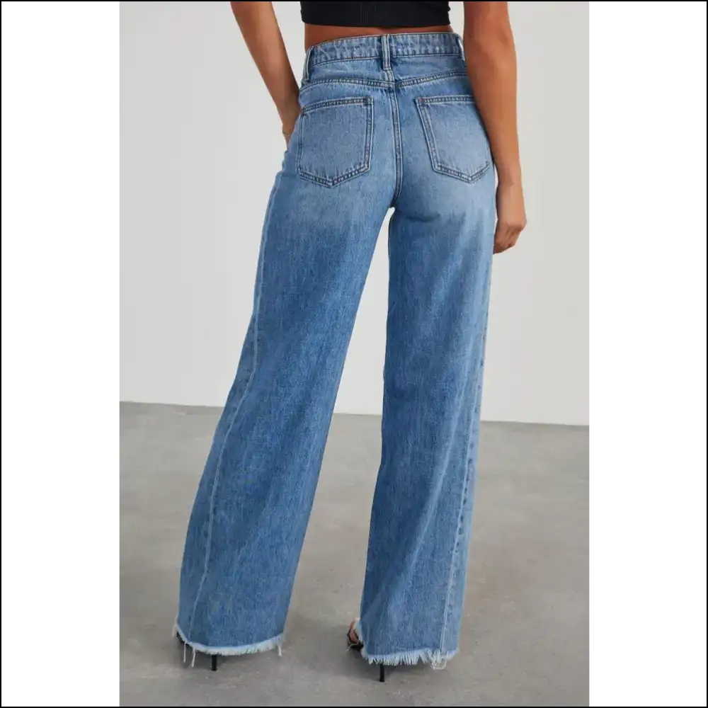 Rock your Look with Needful Things Raw Hem Wide Leg Jeans—glam Could Kill! 😂👖✨ - Jeans on Sale Worldwide Shipping