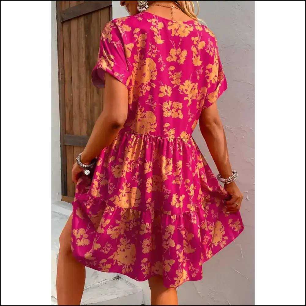 Rose Floral Mini Dress: so Chic It’s Practically Blooming Hilarious! 🌹 Needful Things - Short Dresses on Sale Worldwide Shipping