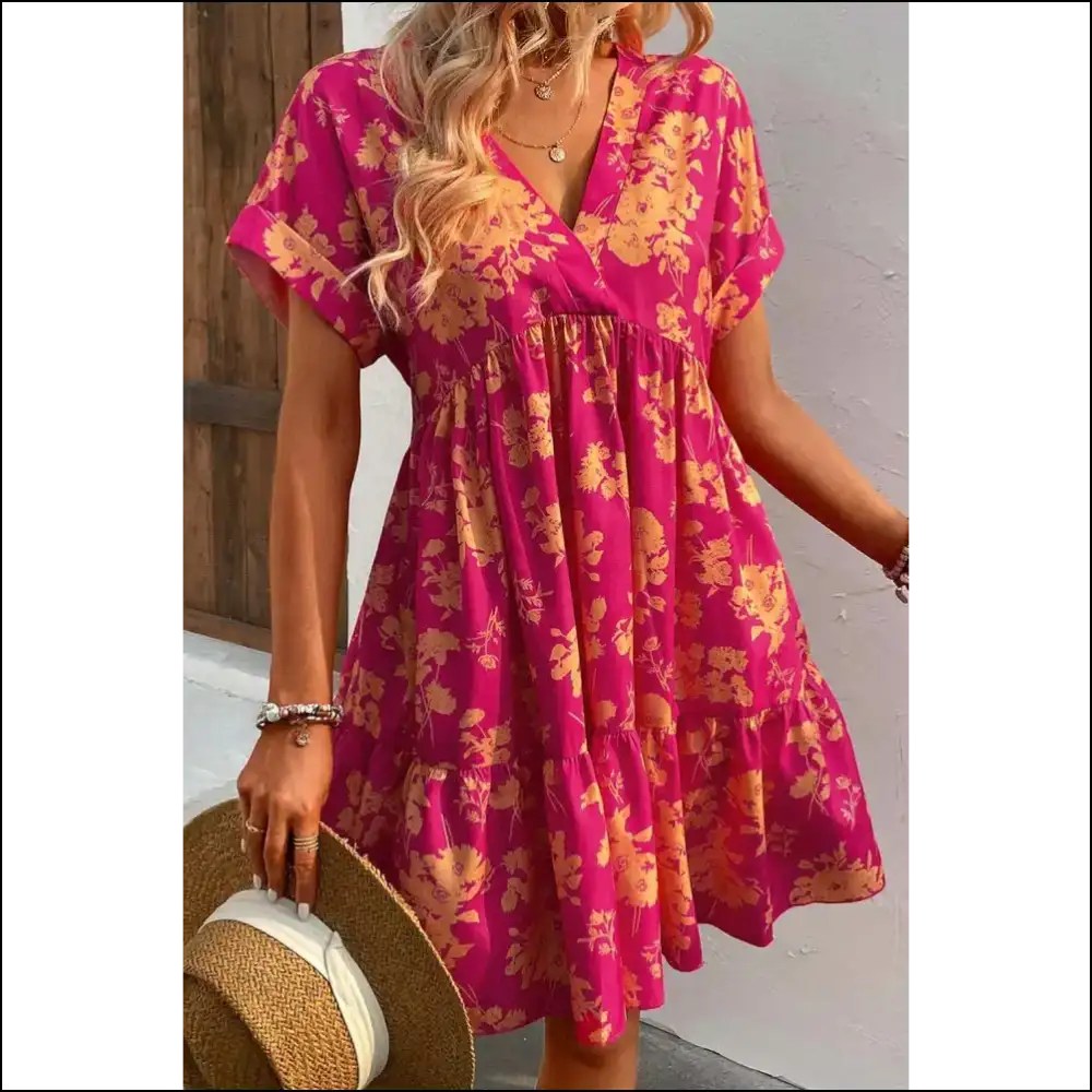 Rose Floral Mini Dress: so Chic It’s Practically Blooming Hilarious! 🌹 Needful Things - Short Dresses on Sale Worldwide Shipping