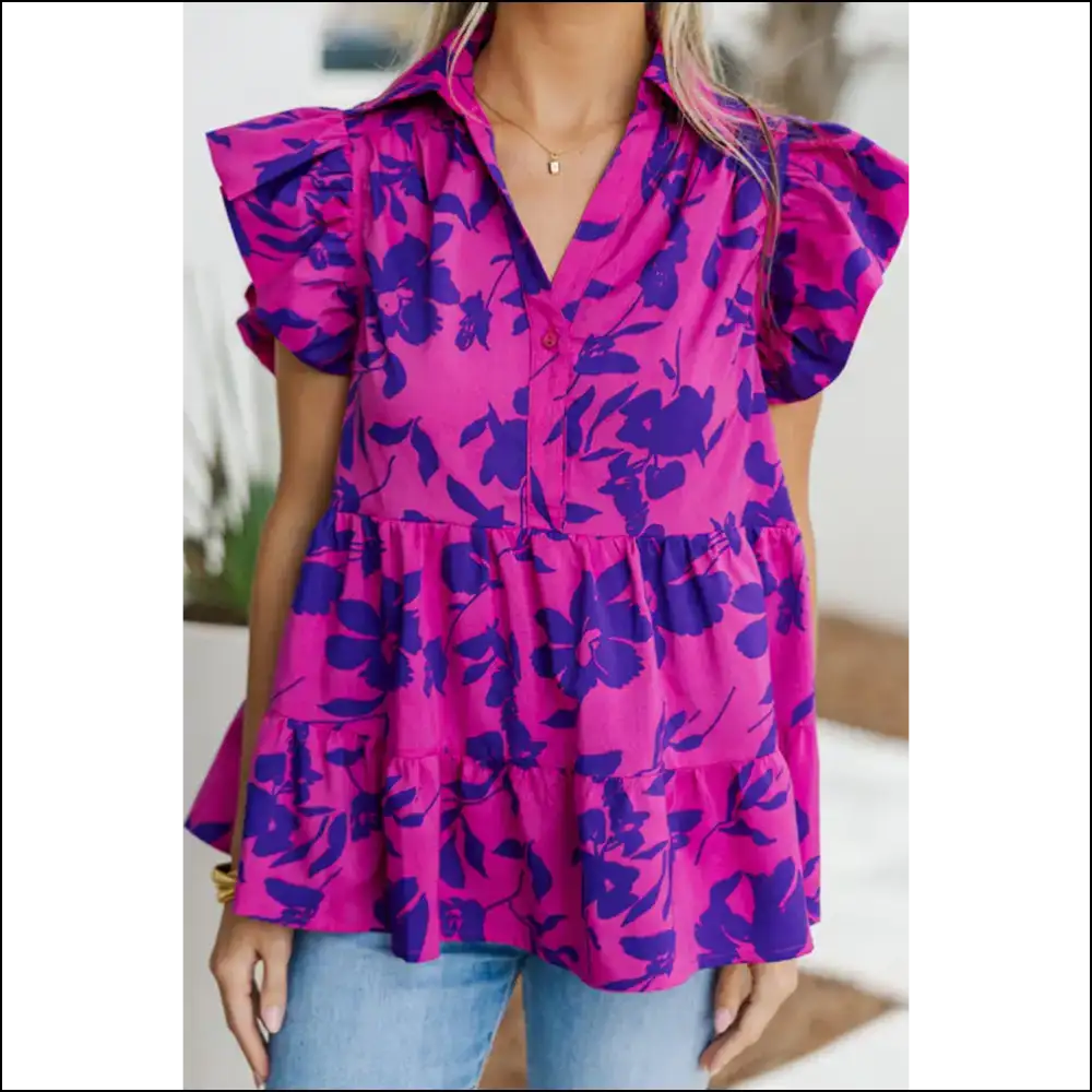 Rose Floral Print: from Frumpy to Fabulous! 🌹 Needful Things - Blouses on Sale Worldwide Shipping
