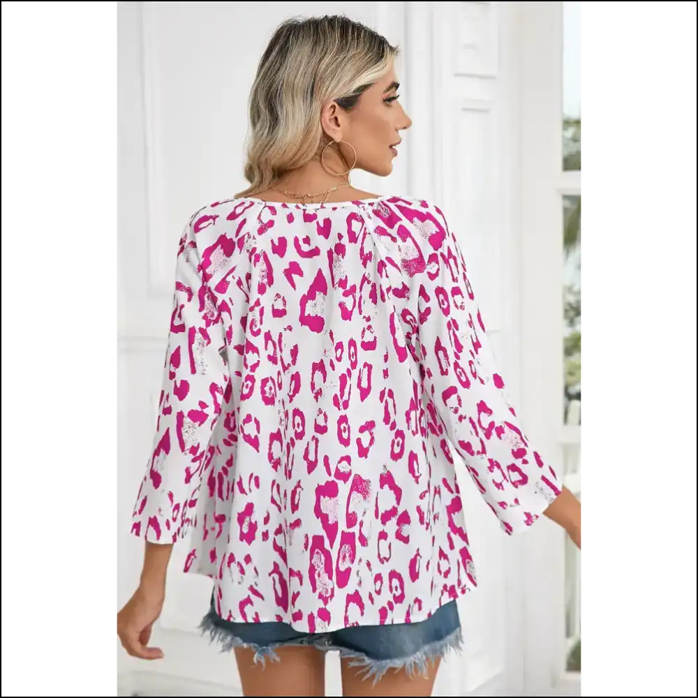 Rose Leopard Print: Needful Things Diva Top ππΉ - Blouses on Sale Worldwide Shipping
