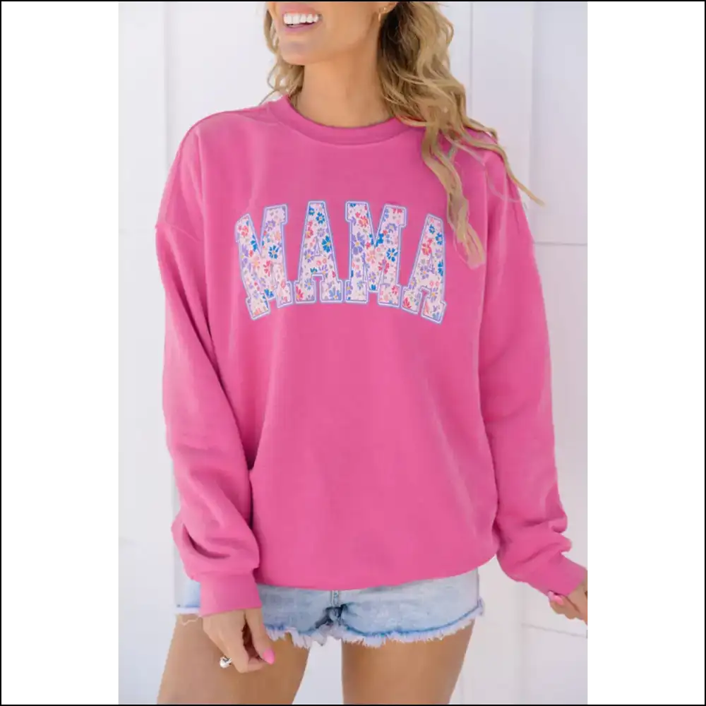 Rose Red Floral Mama Sweatshirt: Surviving Motherhood in Style 🌹 - s - Sweatshirts & Hoodies on Sale Worldwide Shipping