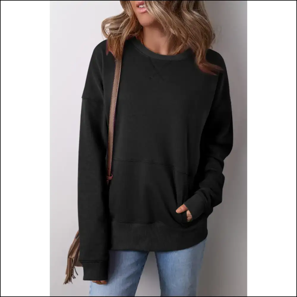 Rose Red Kangaroo Pocket: Slay Queen in this Loose Fit Sweatshirt! Needful Things. π - Black / s - Sweatshirts & Hoodies on Sale Worldwide