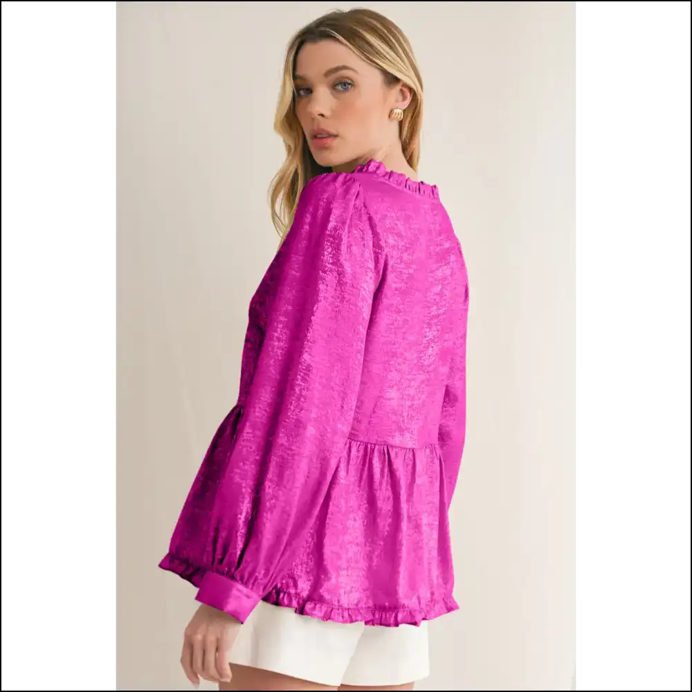 Rose Red Metallic Velvet: Babydoll Blouse of Doom! π₯ Needful Things - Black / s - Blouses on Sale Worldwide Shipping