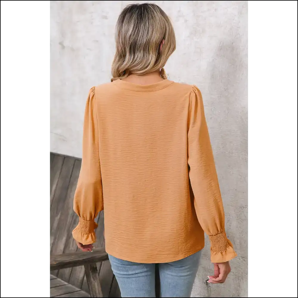 Rose Red Notch v Neck Blouse Instant Diva - Blouses on Sale Worldwide Shipping