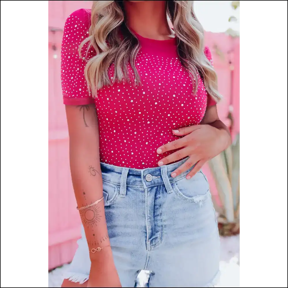 Rose Rhinestone Bodysuit: so Sparkly It’s! ✨ Needful Things - s - Bodysuit on Sale Worldwide Shipping