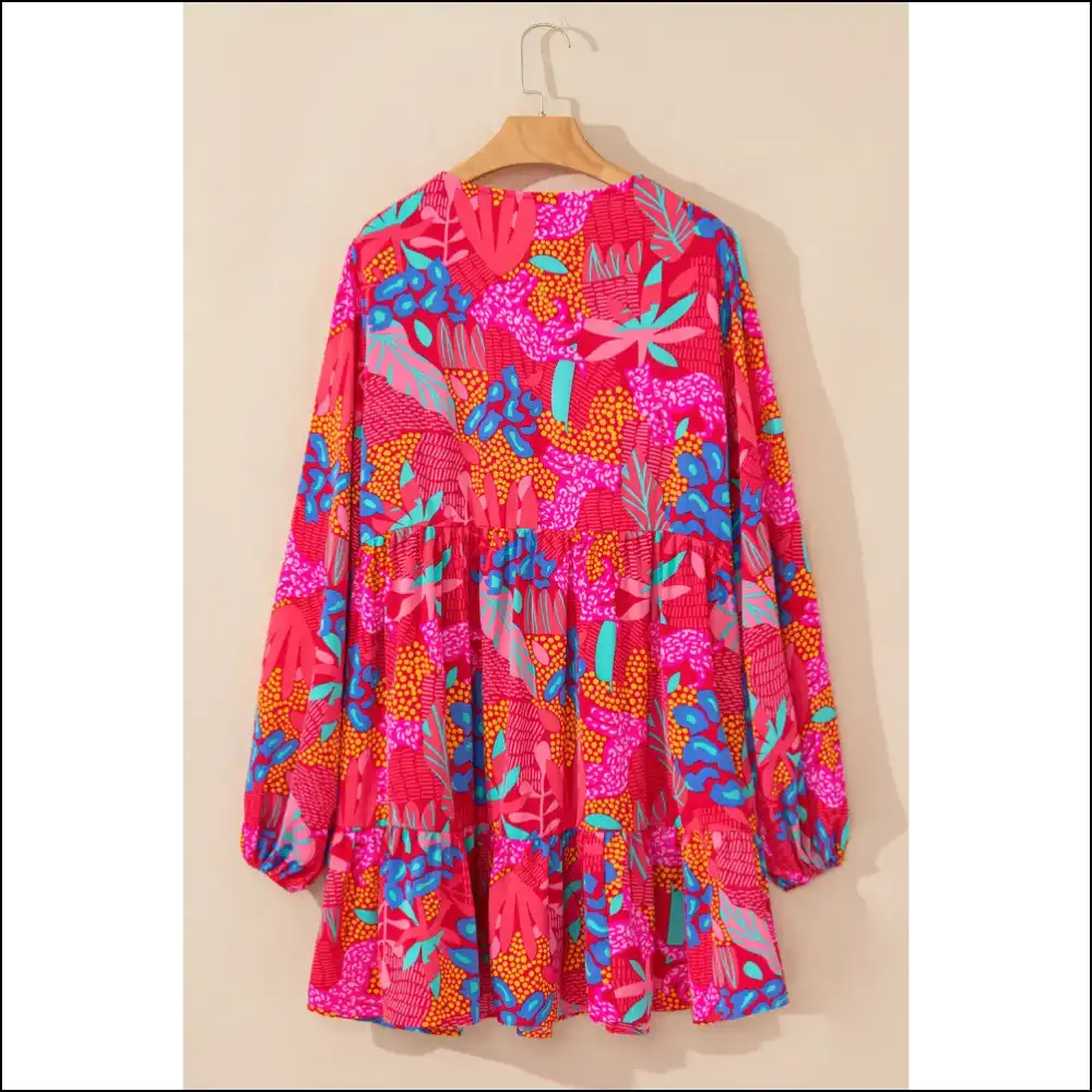 Rose Tropical Print Mini Dress: Curvalicious ๐น๐ด - Plus Size Dresses on Sale Worldwide Shipping
