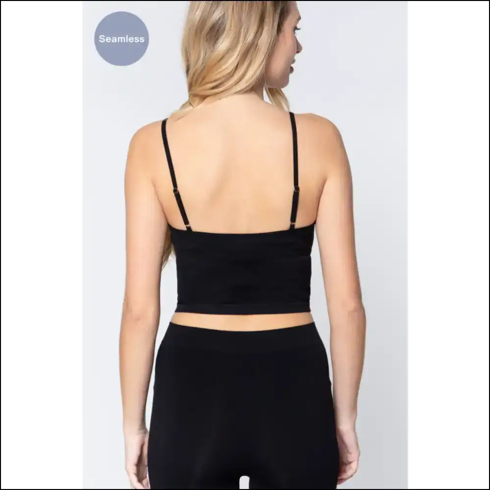 Round Neck Crop Rib Seamless Cami - Trendy & Versatile - Tank Tops on Sale Worldwide Shipping