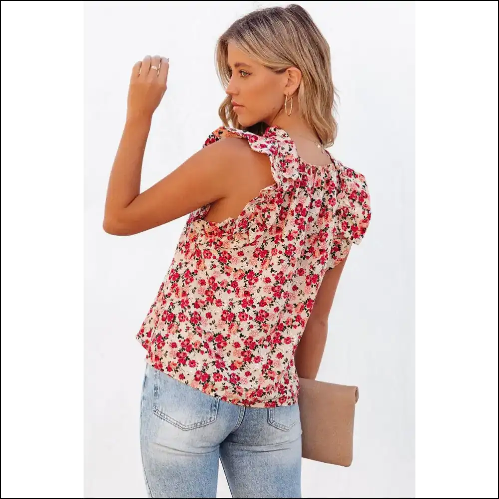 Ruffled Mock Neck Mayhem: Arm Day Optional π Needful Things - Sleeveless Shirts Tank Tops on Sale Worldwide Shipping