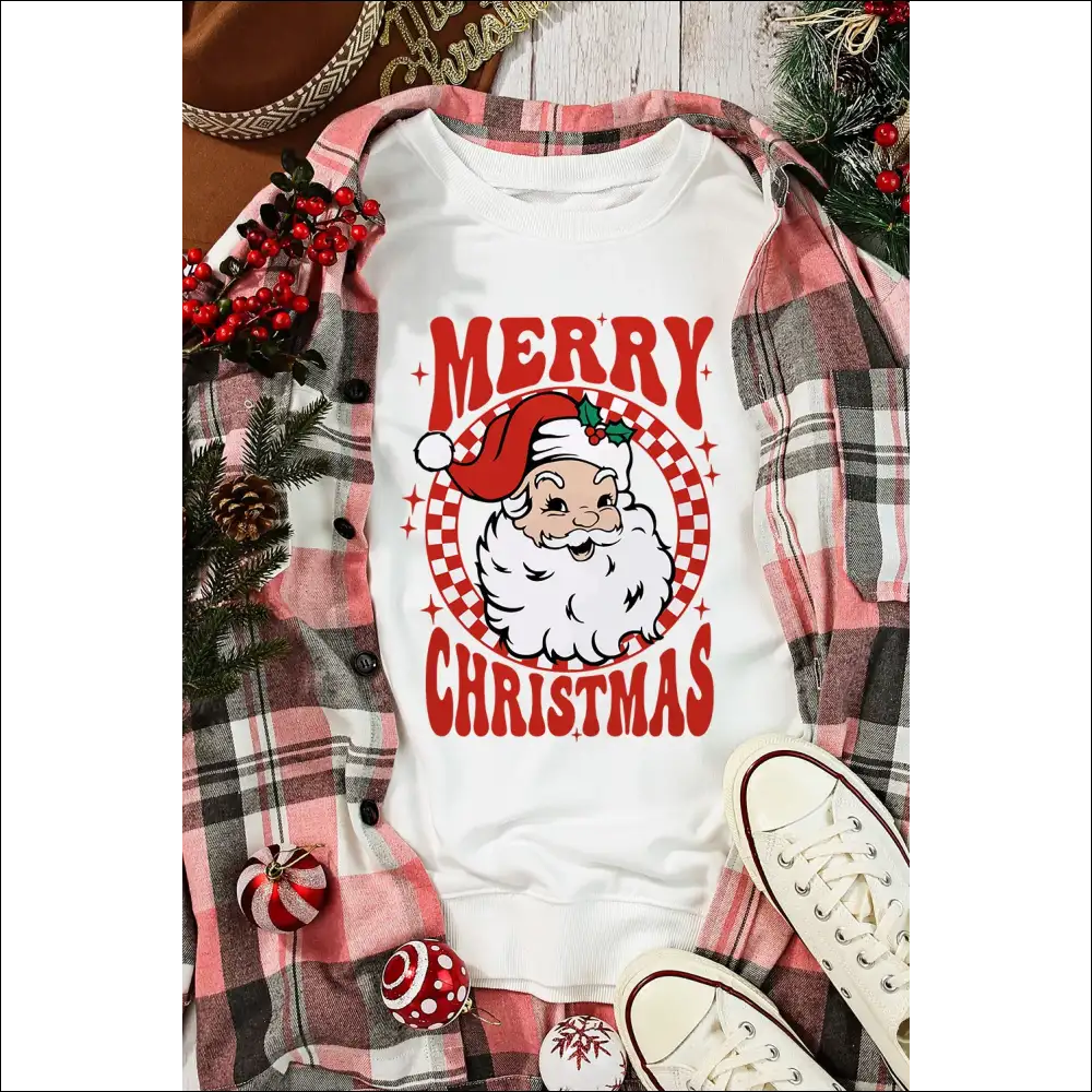 Santa Graphic Round Neck Long Sleeve Sweatshirt - Sweatshirts & Hoodies on Sale Worldwide Shipping