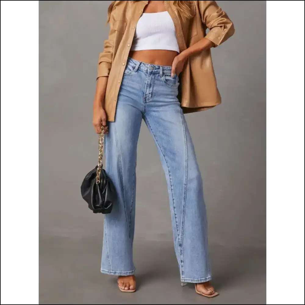 Sashay in Style: Chic High Waist Straight Jeans for Sass & Class! πππββοΈ - on Sale Worldwide Shipping