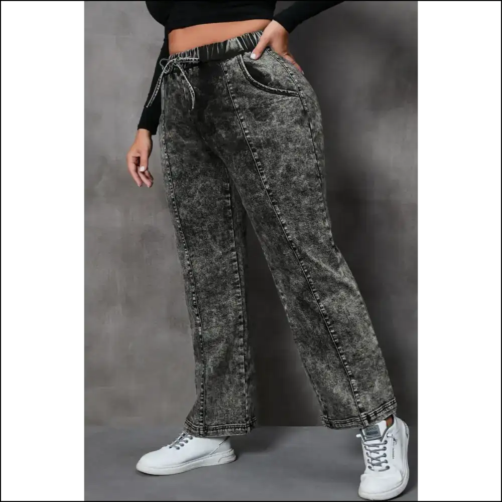 Sashay in Style: my Drawstring Pocketed Straight Jeans Got your Back! ππ - on Sale Worldwide Shipping