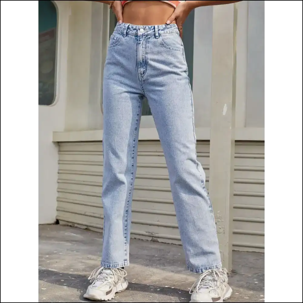 Sassy High Waist Straight Jeans: Confidence that Actually Fits! ππ - Jeans on Sale Worldwide Shipping
