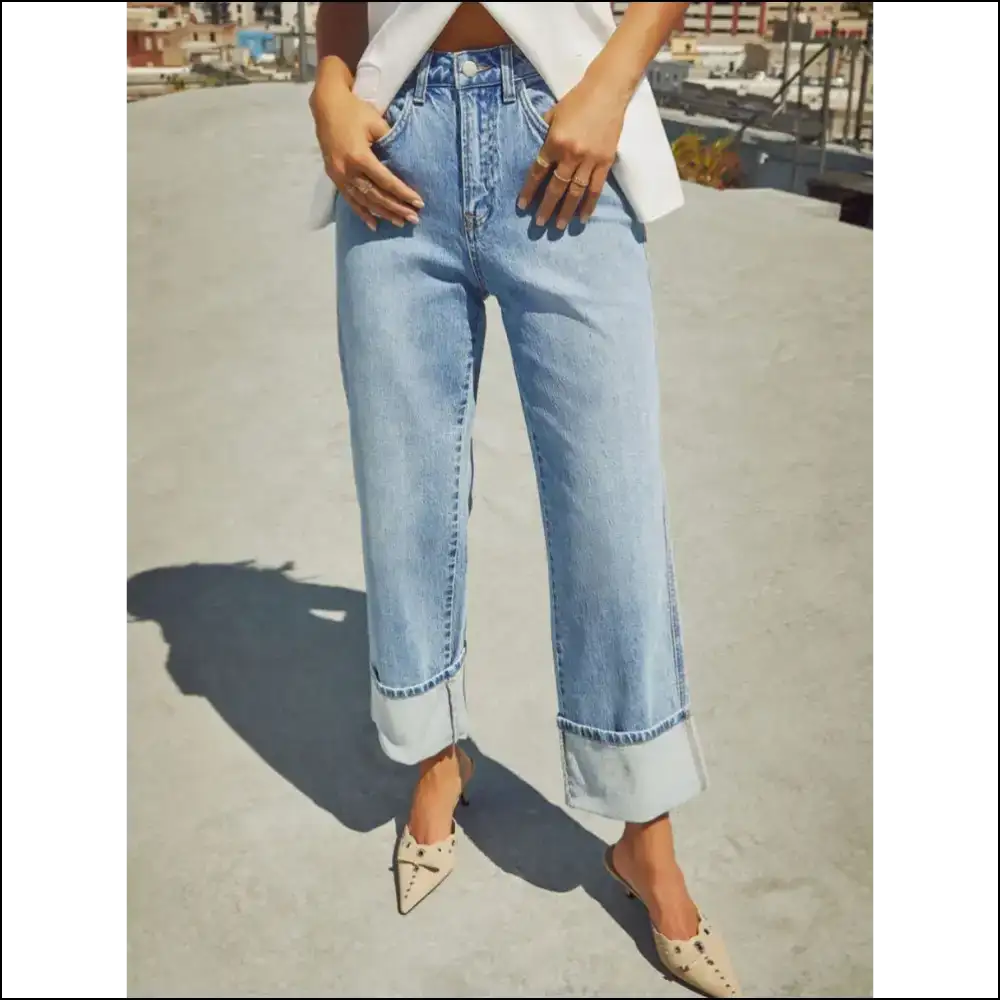 Sassy High Waisted Straight Leg Jeans: Jeans that Dare to Care! ππβ¨ - on Sale Worldwide Shipping