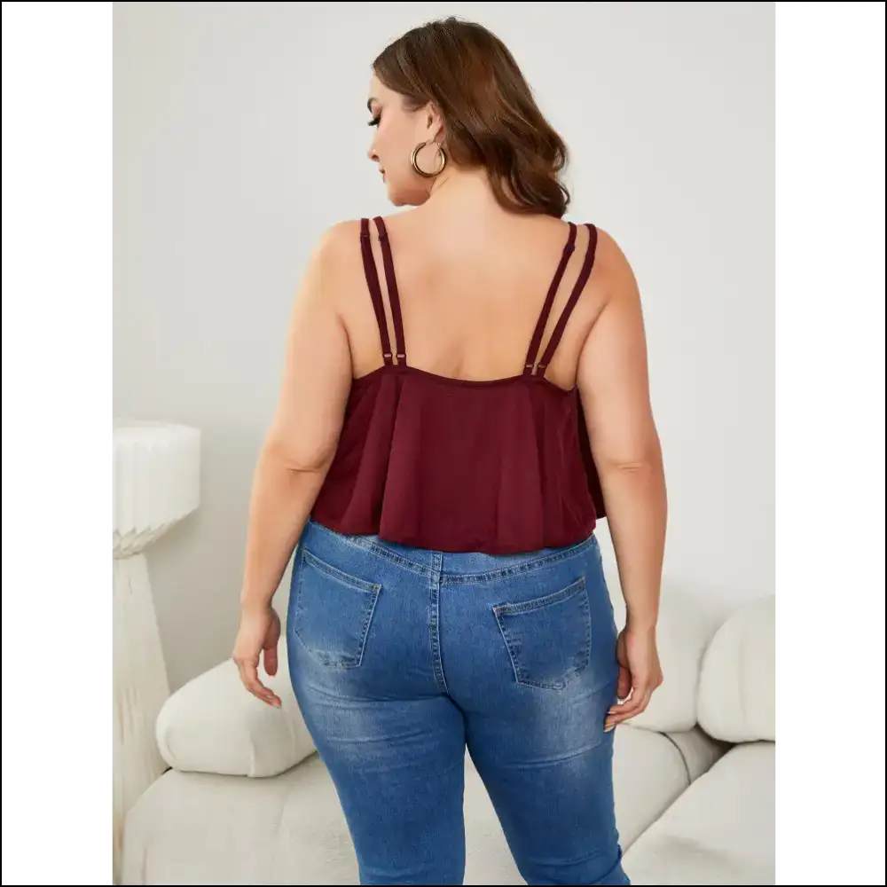 Sassy Plus Size Double-strap Scoop Neck Cami - Tank Tops on Sale Worldwide Shipping