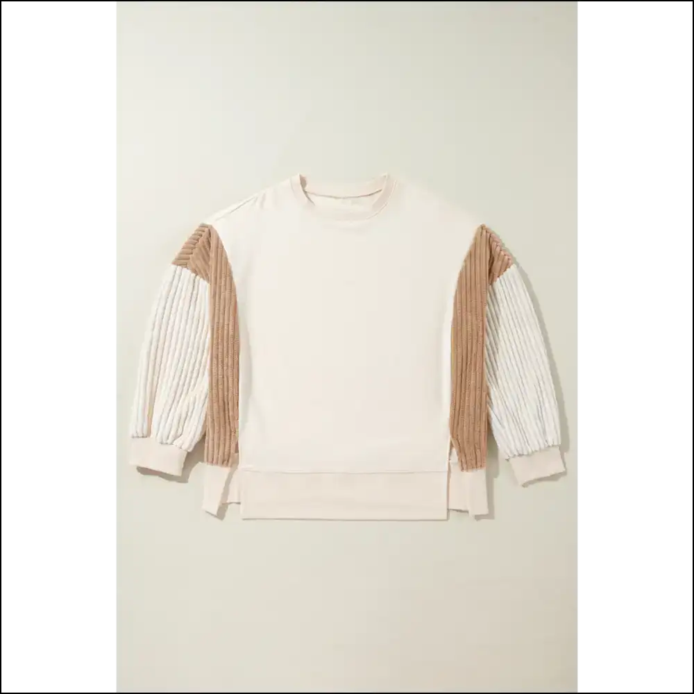 Sassy Slit Color Block Long Sleeve Sweatshirt - Sweatshirts & Hoodies on Sale Worldwide Shipping