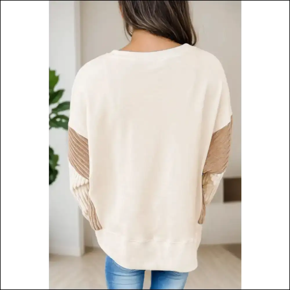 Sassy Slit Color Block Long Sleeve Sweatshirt - Sweatshirts & Hoodies on Sale Worldwide Shipping