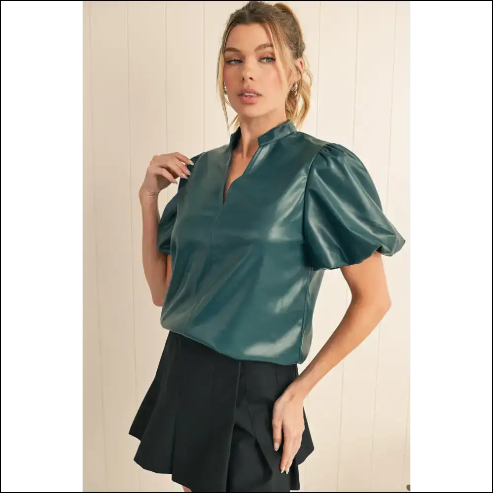 Sea Green Puff Sleeve: from Drab to Fab (needful Things)! 🐸 - Blouses on Sale Worldwide Shipping