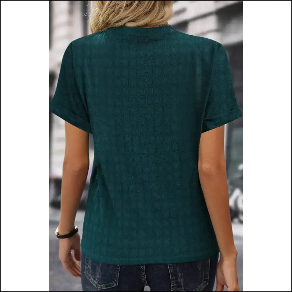 Sea Green Textured Blouse: Ditch the Beige Embrace Green! ๐ - Blouses on Sale Worldwide Shipping