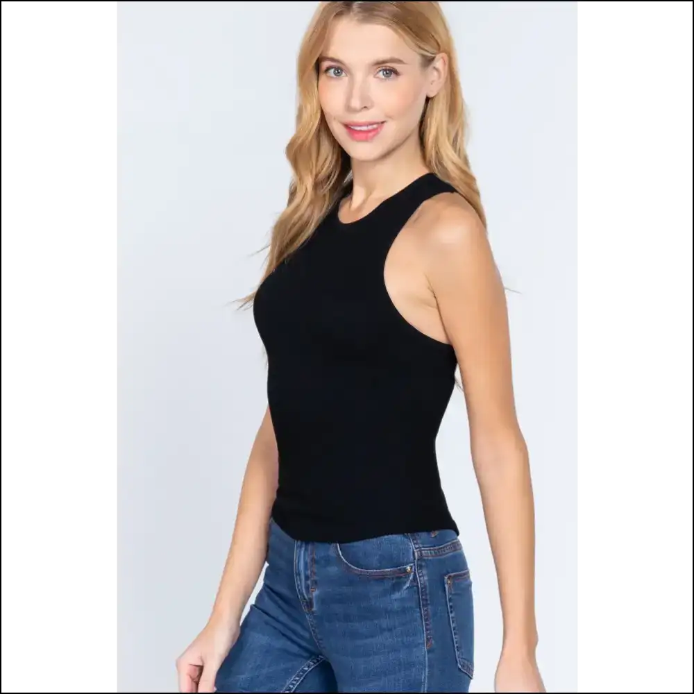 Seamless Ribbed Racerback Tank Top for Active Women - Tops on Sale Worldwide Shipping