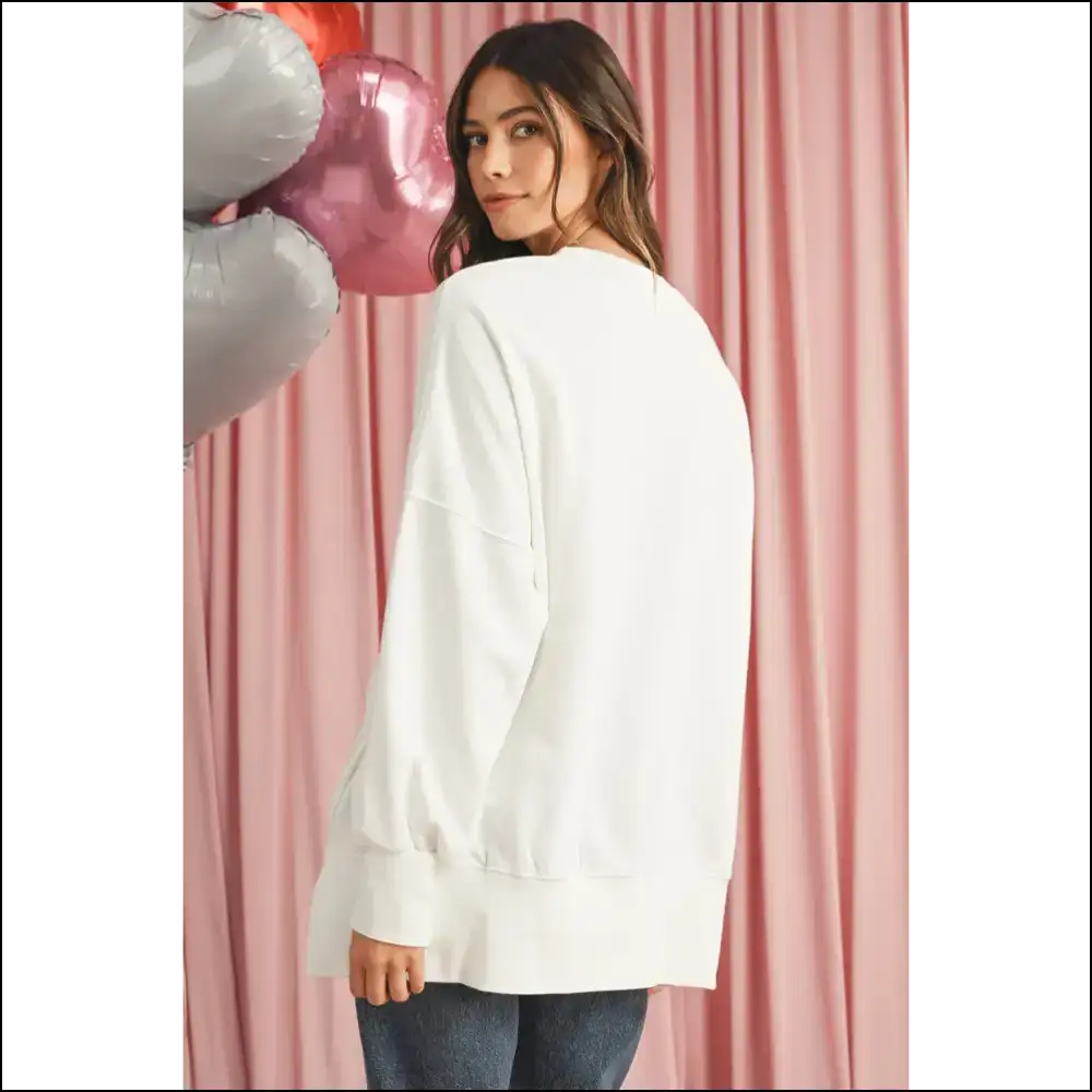 Sequin Sweatshirt: Bow Down Bitches ✨ (glamorous White Sequin) - Sweatshirts & Hoodies on Sale Worldwide Shipping