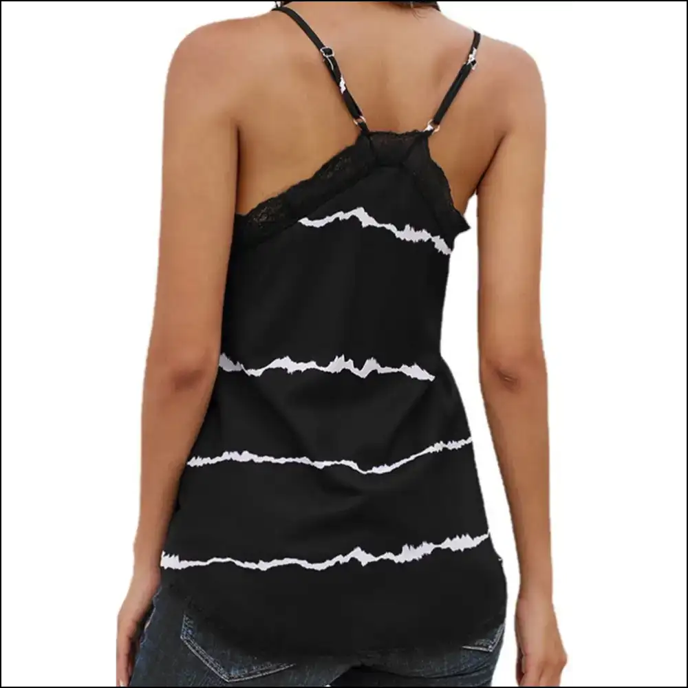 Shiny Lace Detail V-neck Cami - Tank Tops on Sale Worldwide Shipping