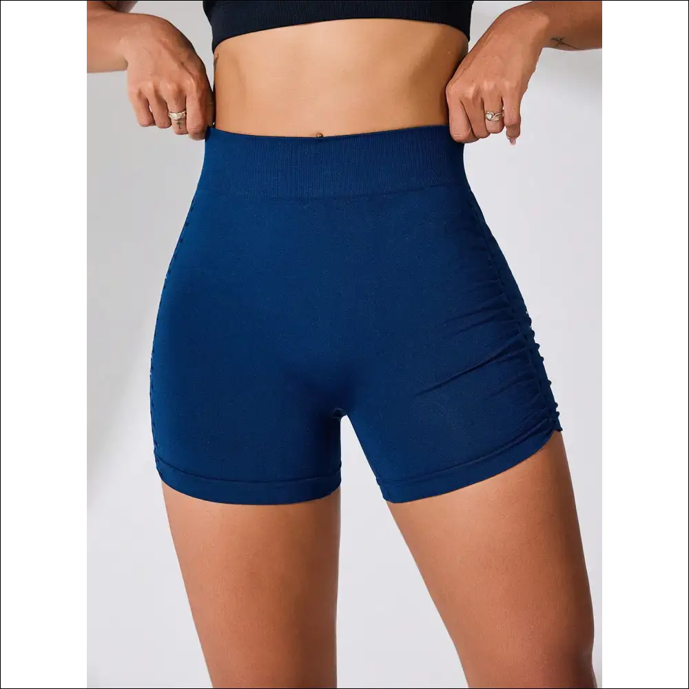 Ruched High Rise Active Shorts - on Sale Worldwide Shipping