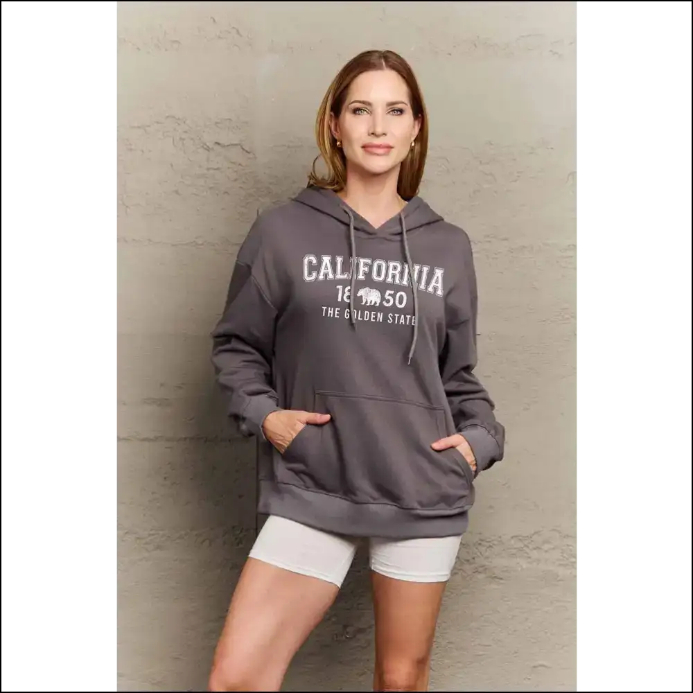 Simply Love California Graphic Hoodie - Hoodies Sweatshirts & on Sale Worldwide Shipping