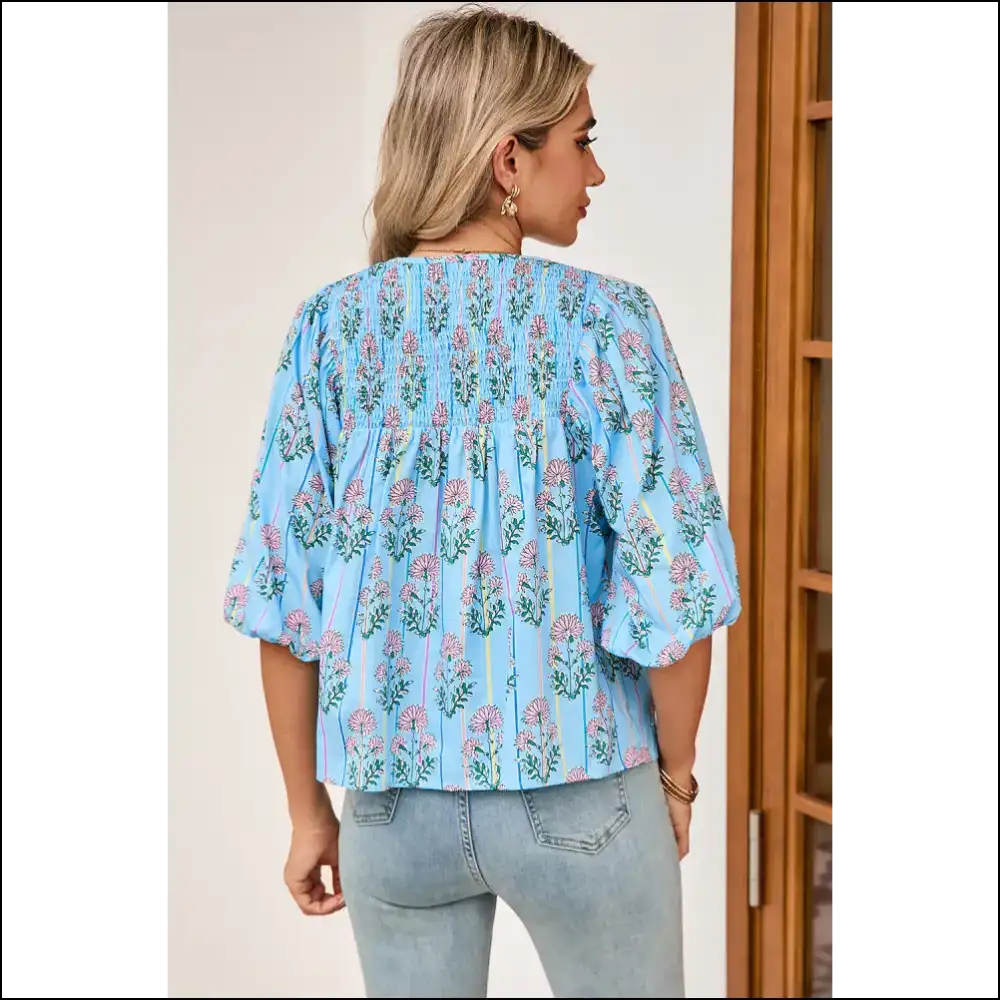 Sky Blue Floral: from ?Blah’ to ?Babe’ 😜 - Needful Things - Blouses on Sale Worldwide Shipping