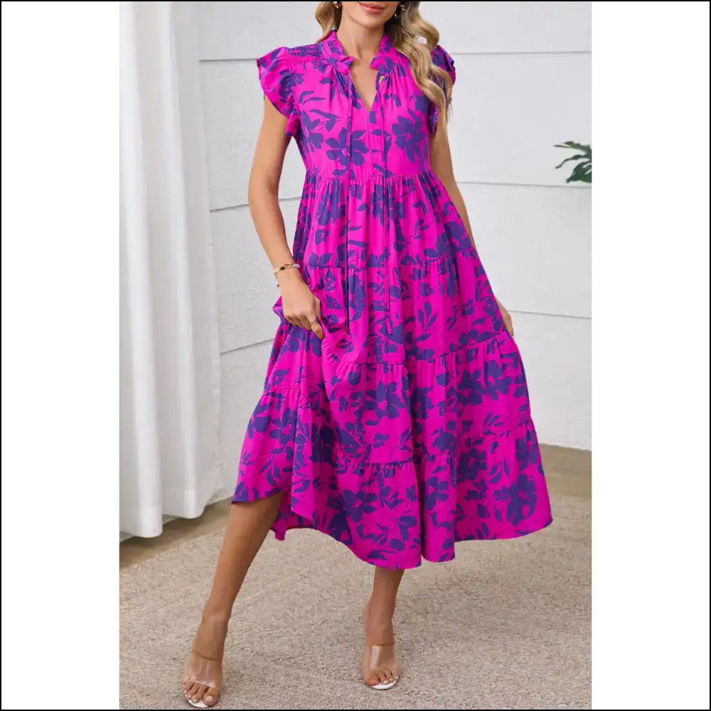 Sky Blue Floral Maxi Dress: Ditch Pants Embrace Plants! Needful Things π - Rose / s - Dresses on Sale Worldwide Shipping