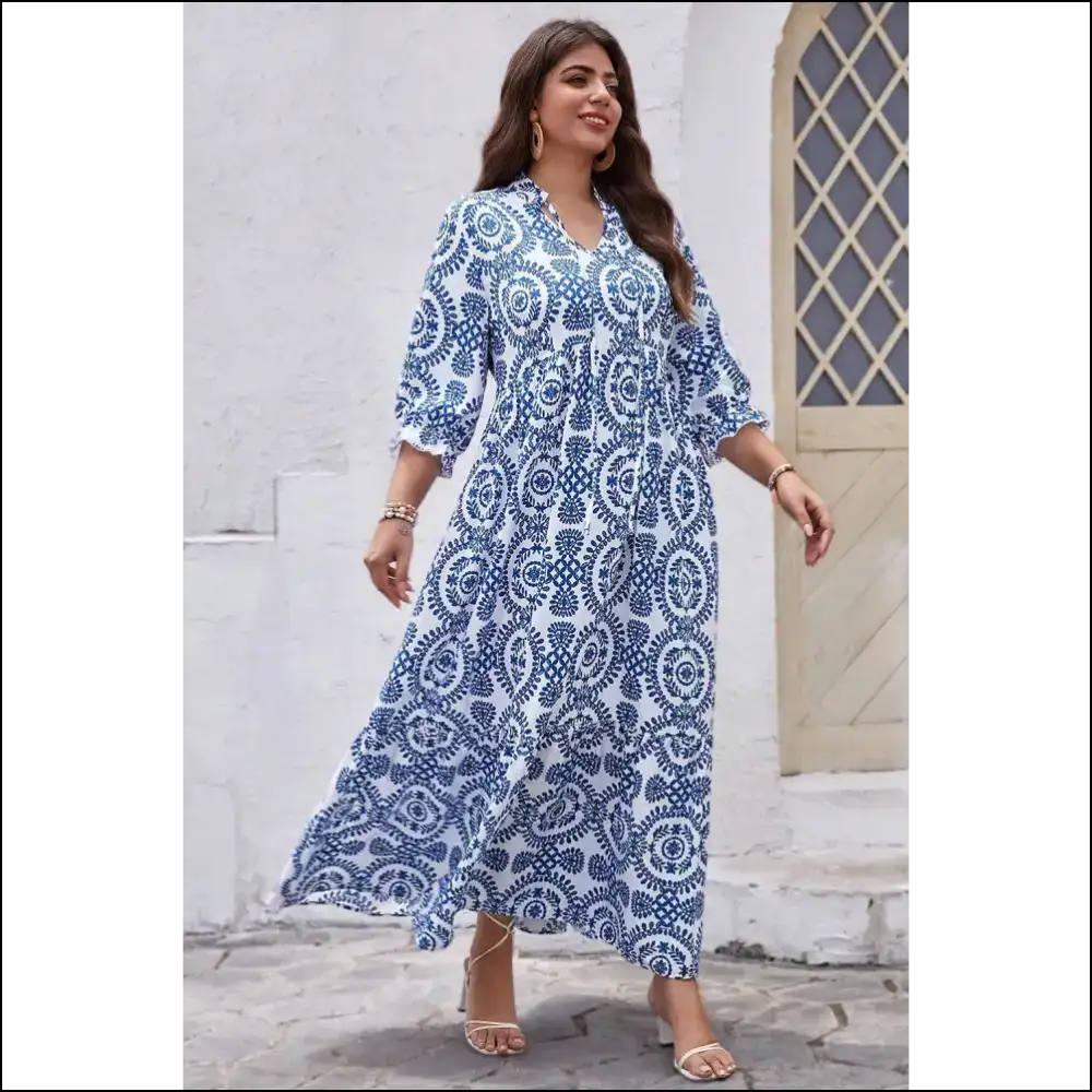 Sky Blue Maxi Dress: Queen Size Dress? we Got you Boo! π - Plus Dresses on Sale Worldwide Shipping