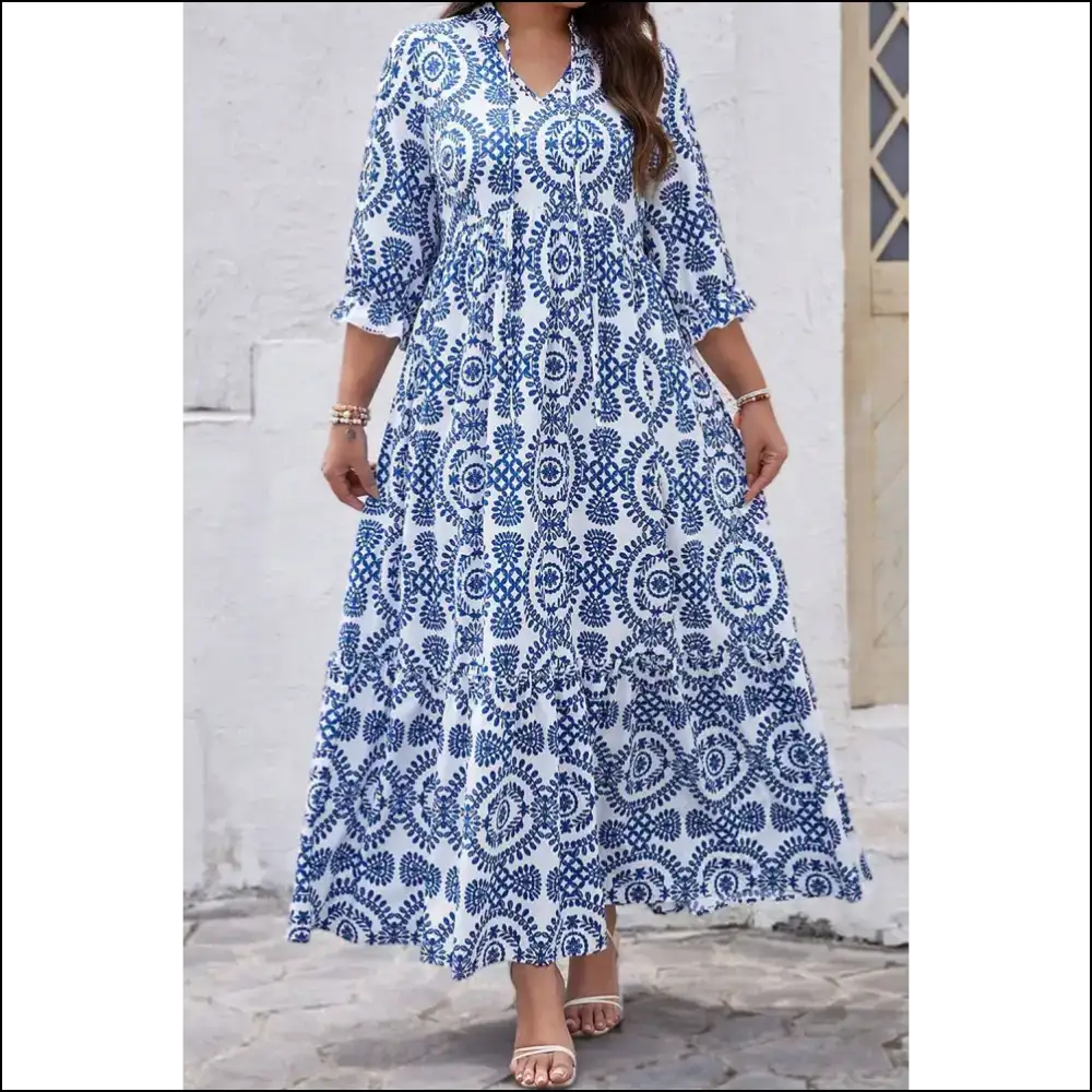 Sky Blue Maxi Dress: Queen Size Dress? we Got you Boo! π - Plus Dresses on Sale Worldwide Shipping
