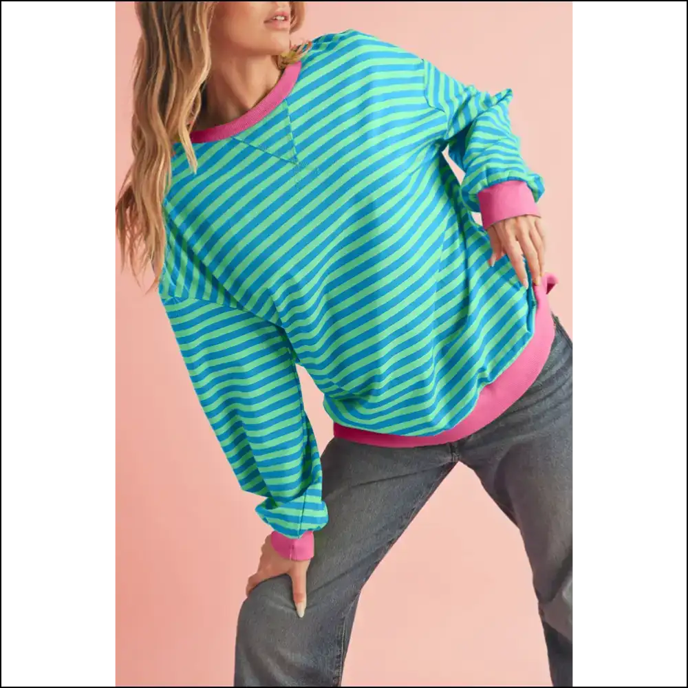 Sky Blue Stripe Pullover: Comfy and Stylish (finally!) - Black / s - Sweatshirts & Hoodies on Sale Worldwide Shipping