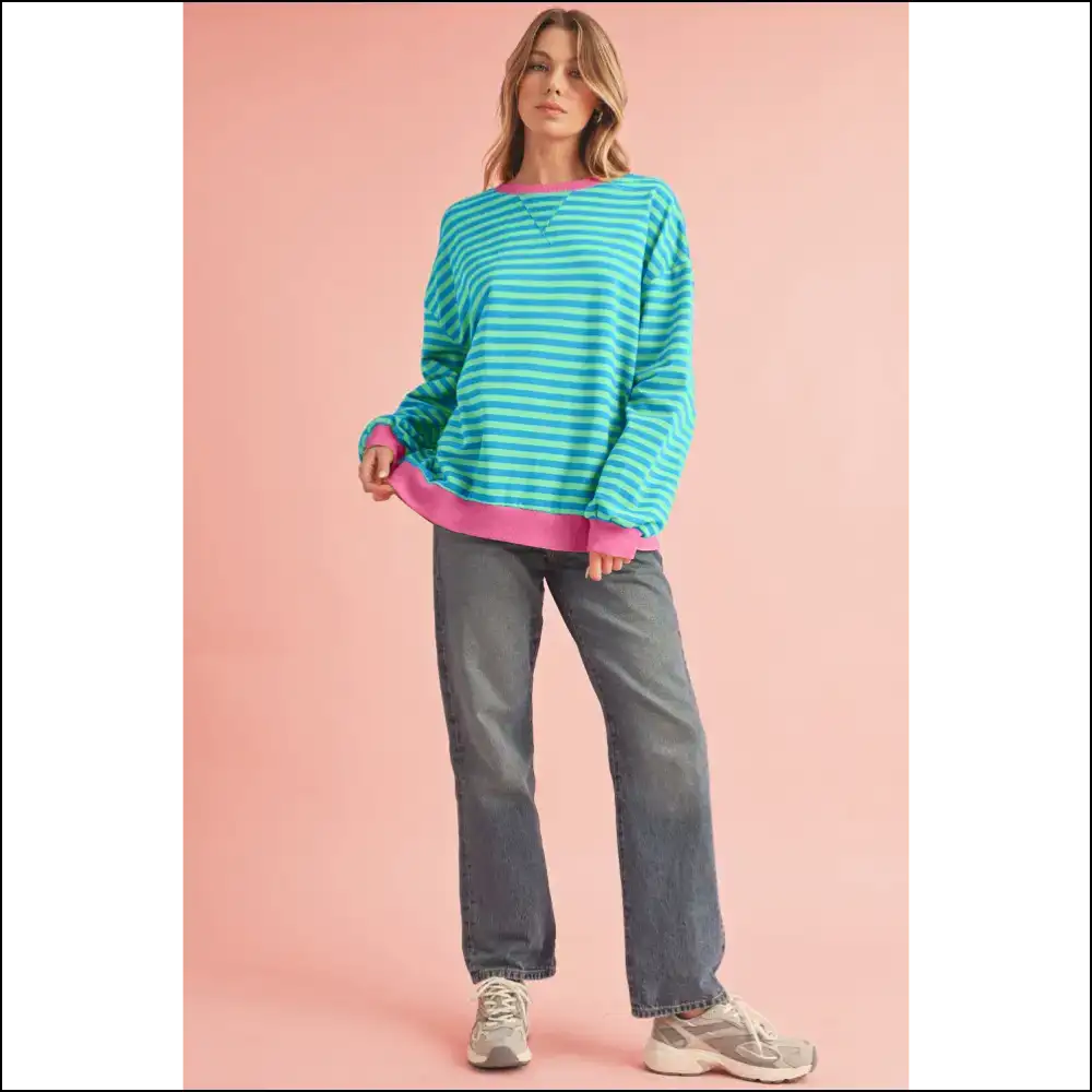 Sky Blue Stripe Pullover: Comfy and Stylish (finally!) - Sweatshirts & Hoodies on Sale Worldwide Shipping