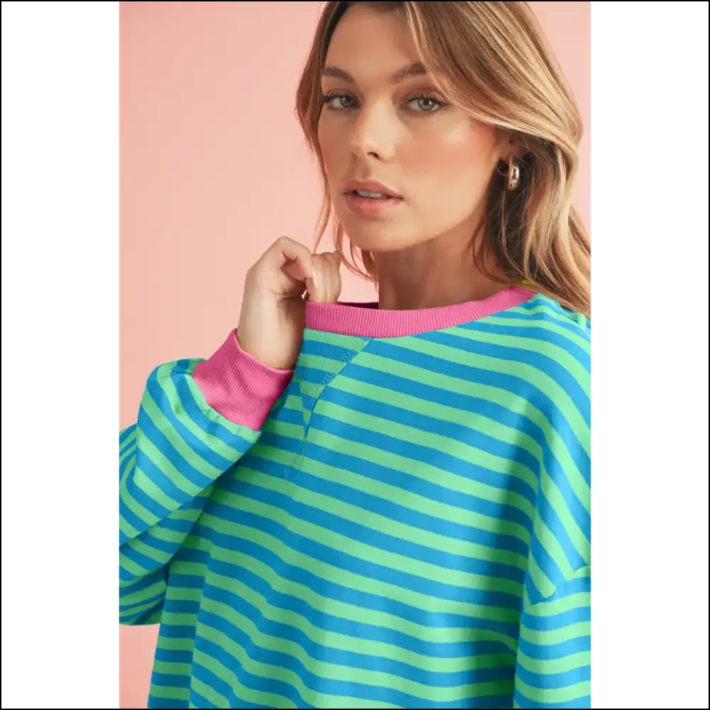 Sky Blue Stripe Pullover: Comfy and Stylish (finally!) - Sweatshirts & Hoodies on Sale Worldwide Shipping