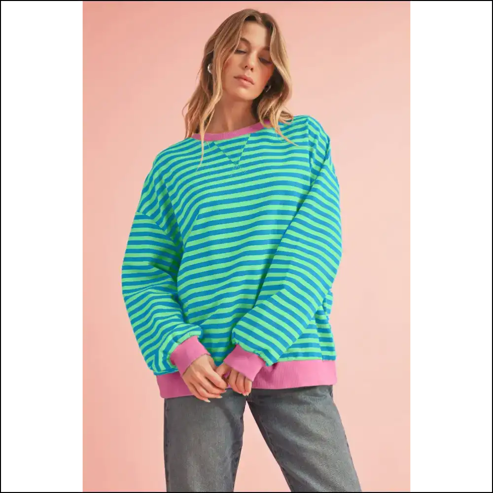 Sky Blue Stripe Pullover: Comfy and Stylish (finally!) - Sweatshirts & Hoodies on Sale Worldwide Shipping