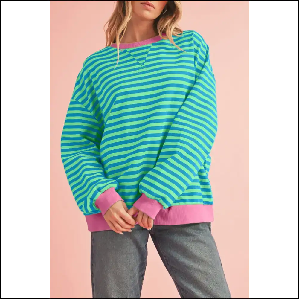 Sky Blue Stripe Pullover: Comfy and Stylish (finally!) - s - Sweatshirts & Hoodies on Sale Worldwide Shipping