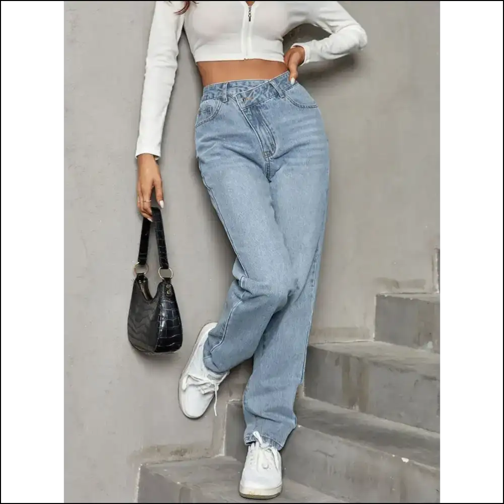 Slay in Chic Asymmetrical Waist Jeans: who Needs Symmetry Anyway? π - Jeans on Sale Worldwide Shipping