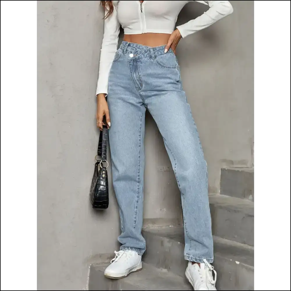 Slay in Chic Asymmetrical Waist Jeans: who Needs Symmetry Anyway? π - Jeans on Sale Worldwide Shipping