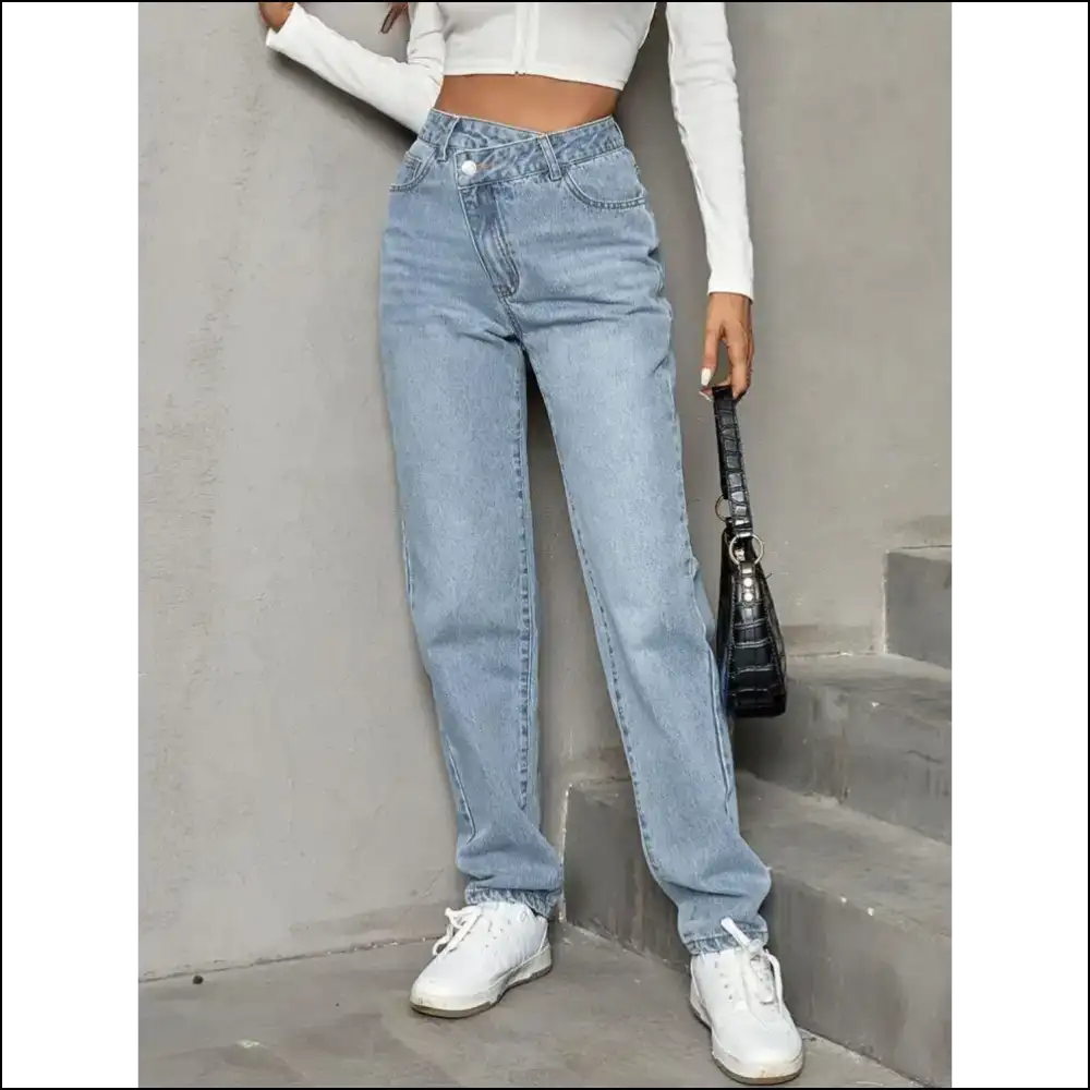 Slay in Chic Asymmetrical Waist Jeans: who Needs Symmetry Anyway? π - Jeans on Sale Worldwide Shipping