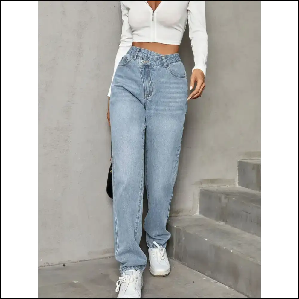 Slay in Chic Asymmetrical Waist Jeans: who Needs Symmetry Anyway? π - Jeans on Sale Worldwide Shipping