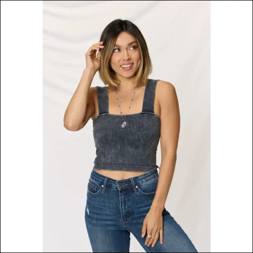 Slay in Summer: Zenana Vintage Washed Ribbed Cami for your Sassy Self! 🌞 - Tank Tops on Sale Worldwide Shipping