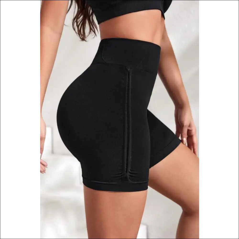 Chic Slim Fit High Waist Active Shorts - on Sale Worldwide Shipping