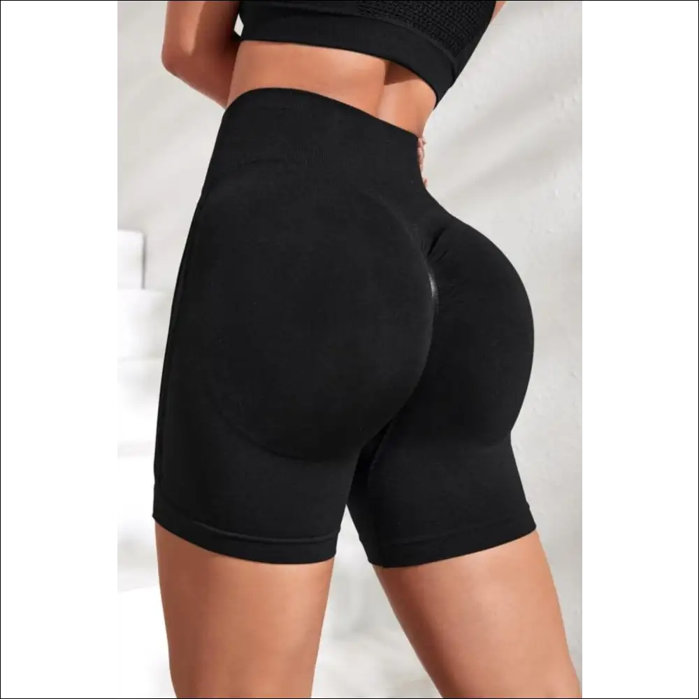 Chic Slim Fit High Waist Active Shorts - on Sale Worldwide Shipping