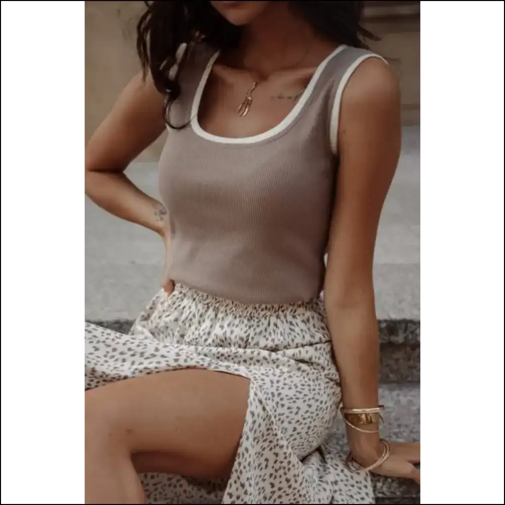 Smoke Gray Ribbed Tank: Finally a Top that Understands your Struggles π - Tank Tops on Sale Worldwide Shipping
