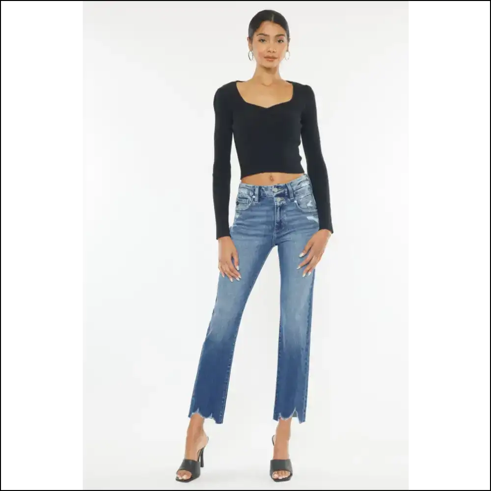 Squeeze Into Style: Kancan High Rise Slim Straight Jeans β Pants of Dreams! ππ - on Sale Worldwide Shipping