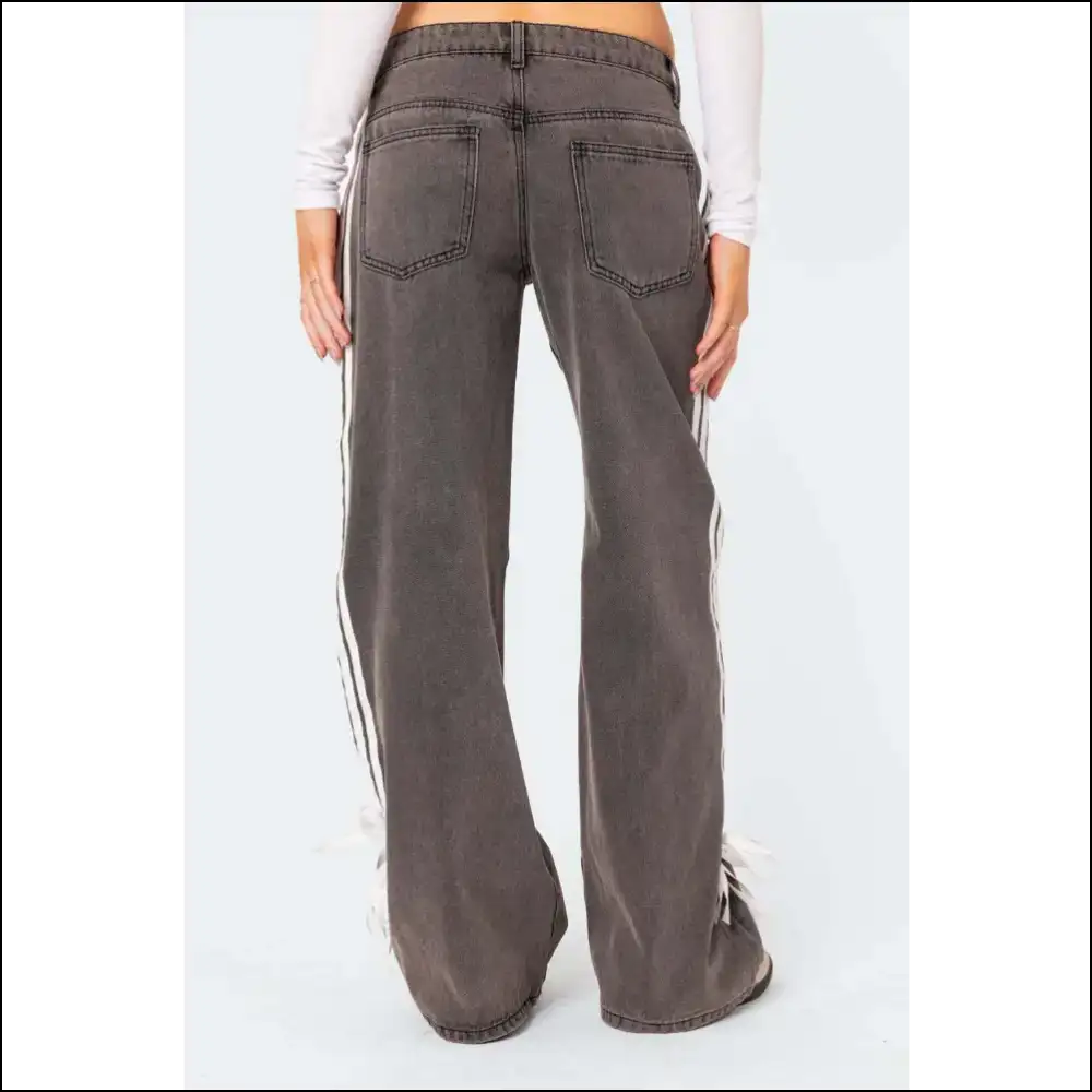 Step Into Fabulousness: Striped Wide Leg Jeans that Slay Darling! π - on Sale Worldwide Shipping