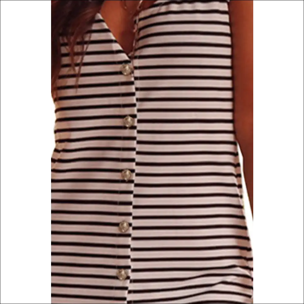 Chic Striped Wide Strap Midi Dress - Dresses on Sale Worldwide Shipping