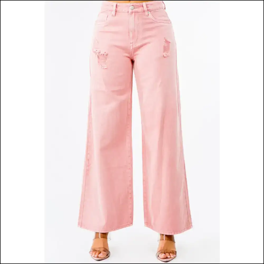Strut your Stuff in American Bazi High Waist Jeans – Sass Approved! 👖✨ - Pink / 9 - on Sale Worldwide Shipping