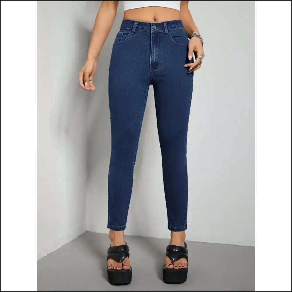 Strut your Stuff in Chic Skinny Jeans – Confidence Never Looked so Good! 😏👖 - Dark / l - on Sale Worldwide Shipping